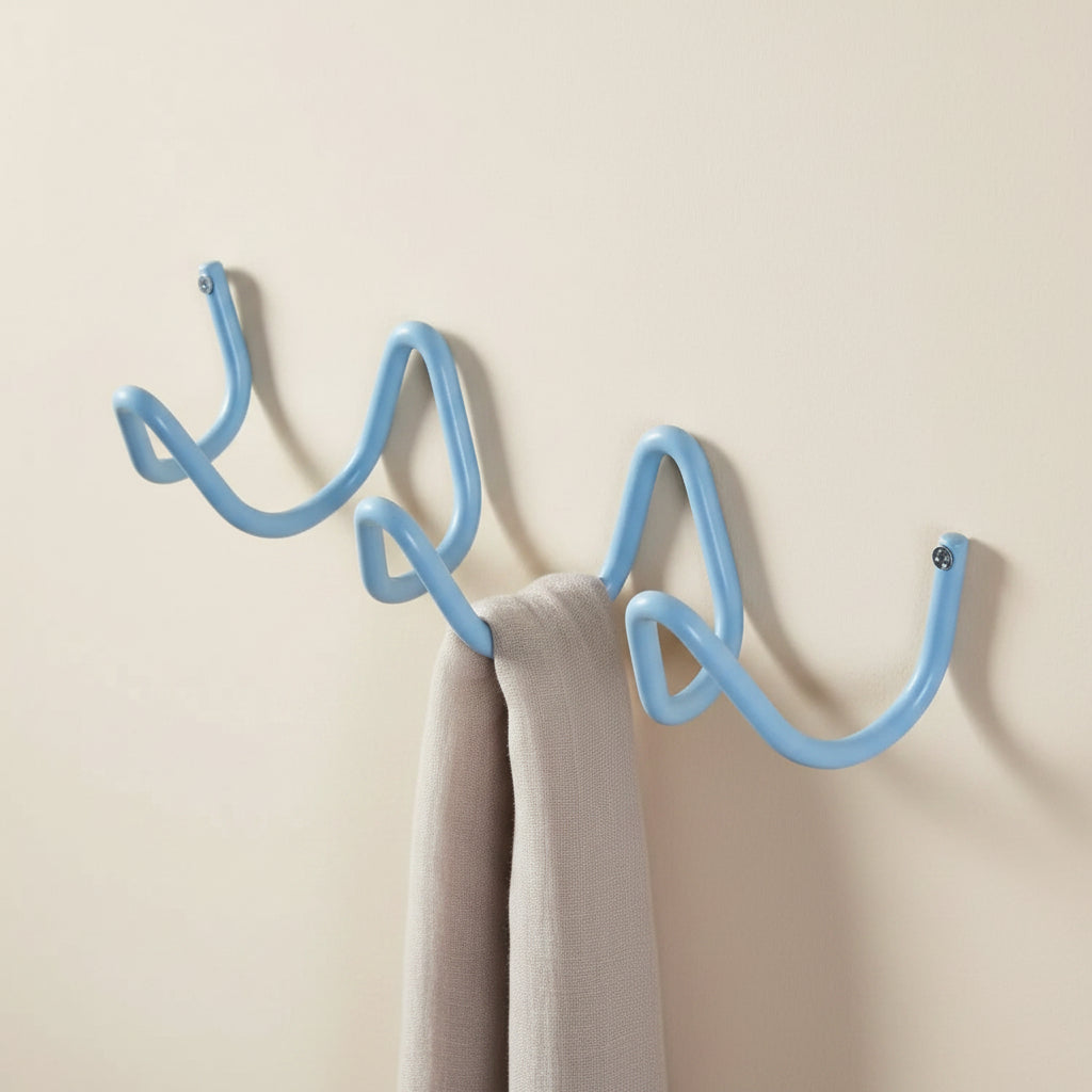 Elegant Home | Wrought Iron Wall Hook with Modern Wave Design | Stylish Coat Hanger for Functional Decor 24