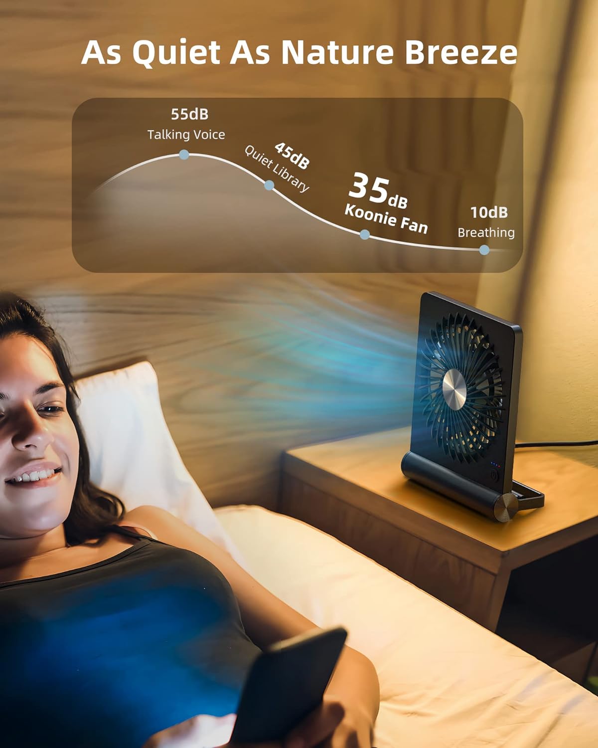 BreezeMini | Ultra-Quiet Compact USB Desk Fan with 3-Speed Airflow