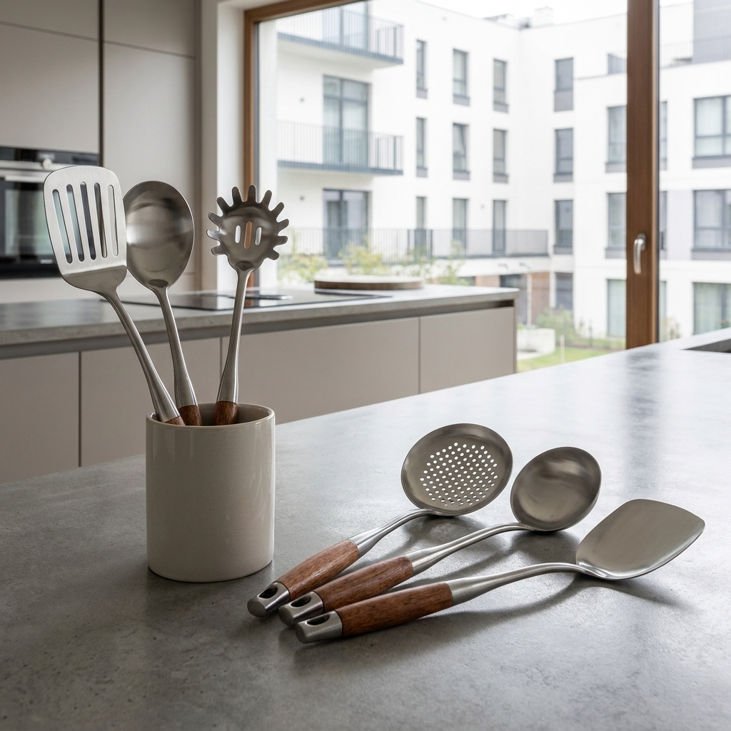 Culina Luxe | Stainless Steel Kitchen Utensil Set with Ergonomic Wooden Handles | Durable & Elegant Cooking Tools for Effortless Meal Prep 11
