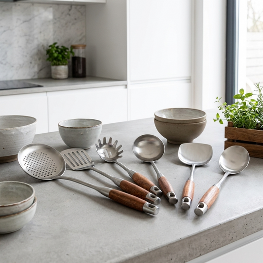 Culina Luxe | Stainless Steel Kitchen Utensil Set with Ergonomic Wooden Handles | Durable & Elegant Cooking Tools for Effortless Meal Prep 5