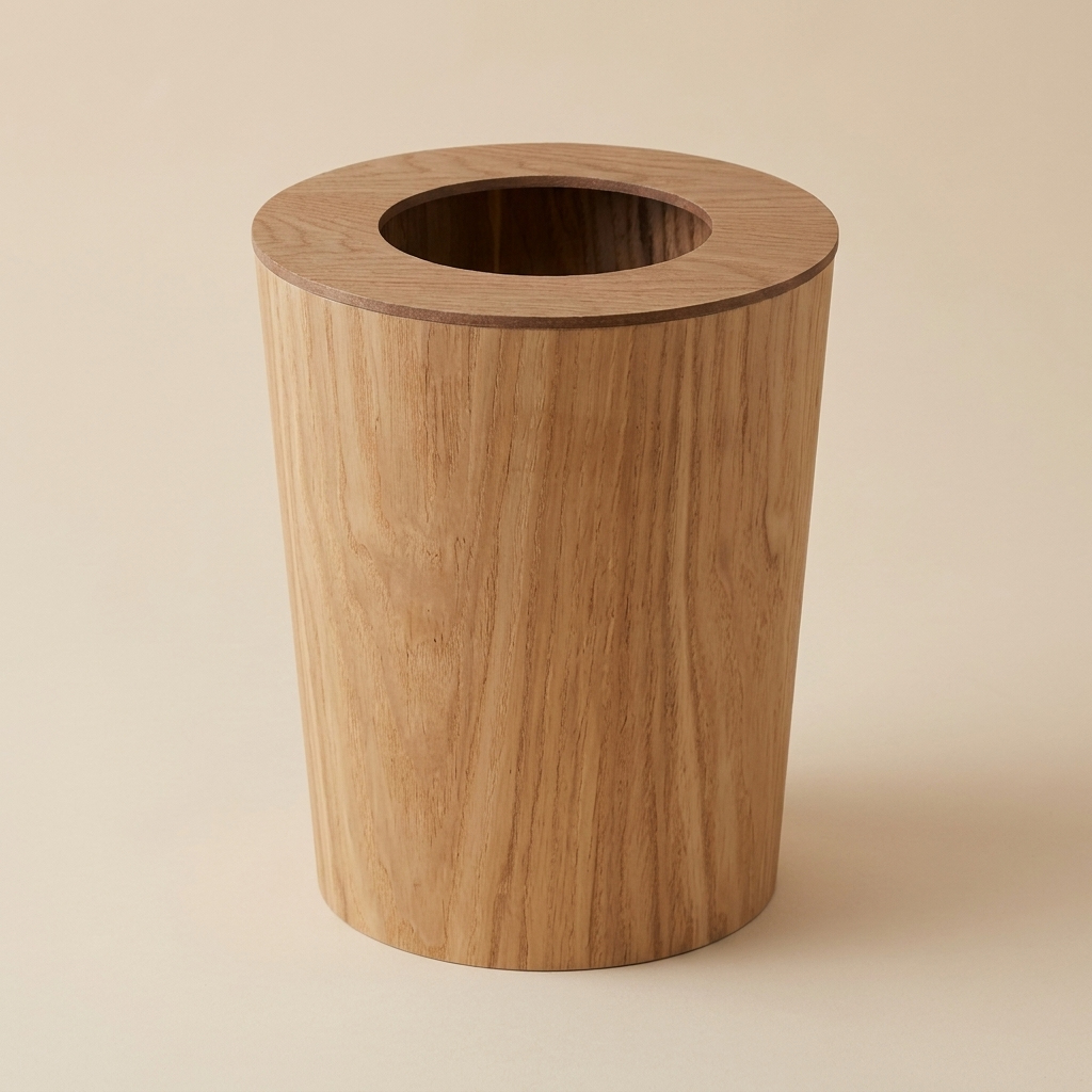 Modern Trash Bin | 9L Capacity with Lid & Natural Wood Finish | Space-Saving Solution for Tidy Spaces 11