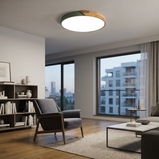 NordicaBeam | Elegancka naturalna drewniana skandynawska lampa sufitowa LED
