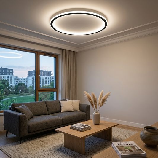 NordicAura | Nowoczesna Minimalistyczna Okrągła Lampa Sufitowa z Aluminium