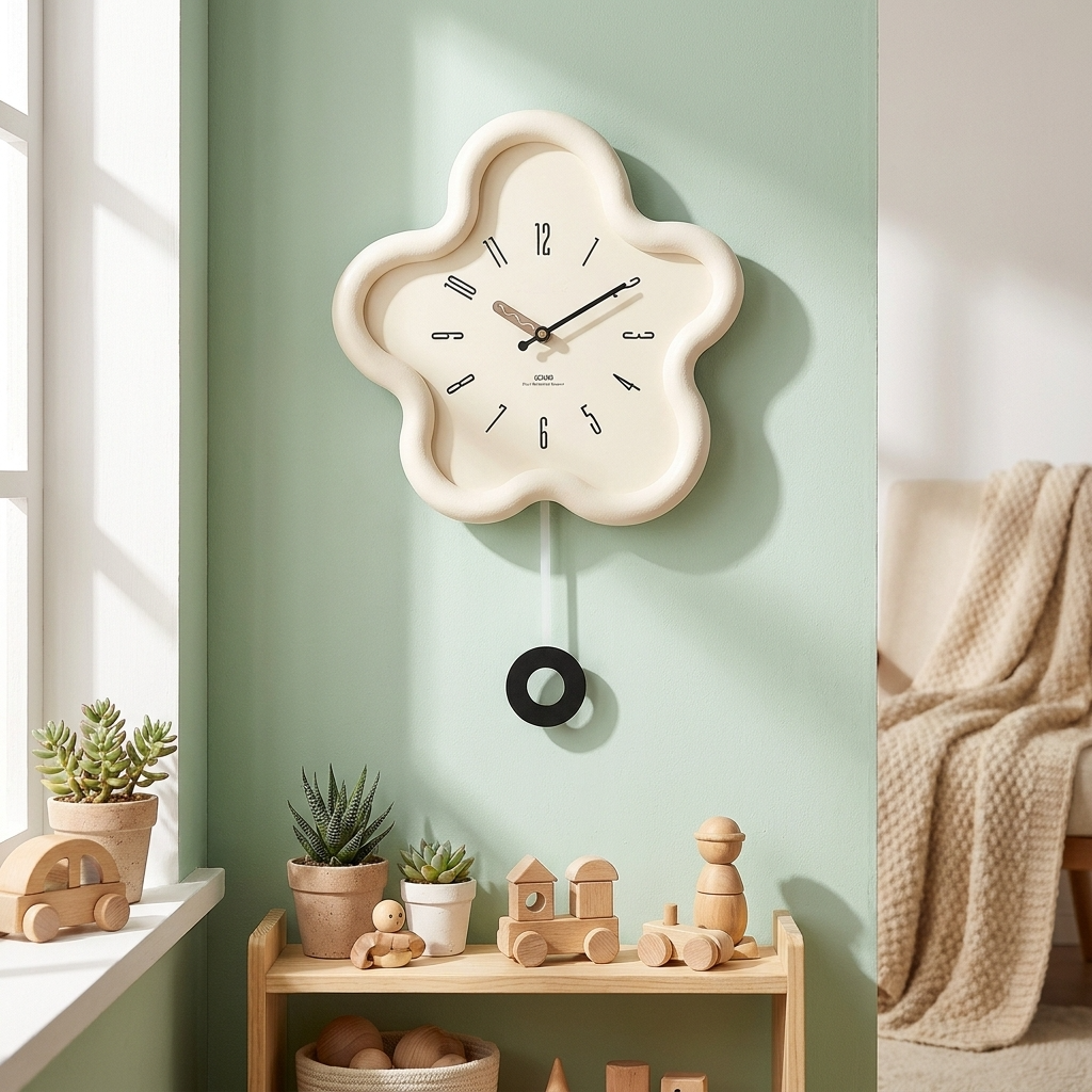 Floral Elegance | 3D Flower Pendulum Wall Clock with Silent Movement | Eco-Friendly Design for Tranquil Spaces