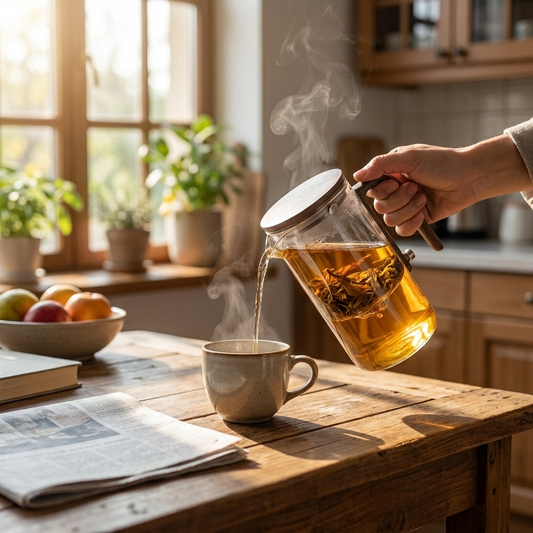 Magnetic Infuser Tea Pot | Modern Glass Design with Magnetic Flow Control | Effortless Brewing for Clear Herbal Infusions