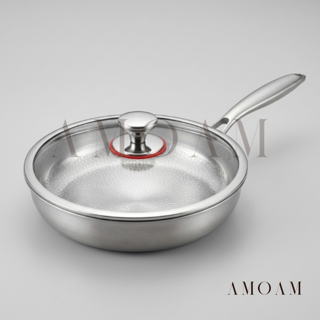 ElaraGlow Multilayer Steel and Titanium Frying Pan | Oven Safe, Teflon & PTFE Free, Induction
