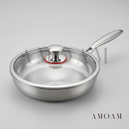 ElaraGlow Multilayer Steel and Titanium Frying Pan | Oven Safe, Teflon & PTFE Free, Induction
