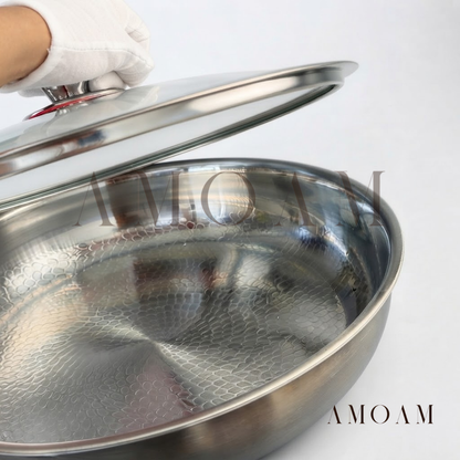 ElaraGlow Multilayer Steel and Titanium Frying Pan | Oven Safe, Teflon & PTFE Free, Induction