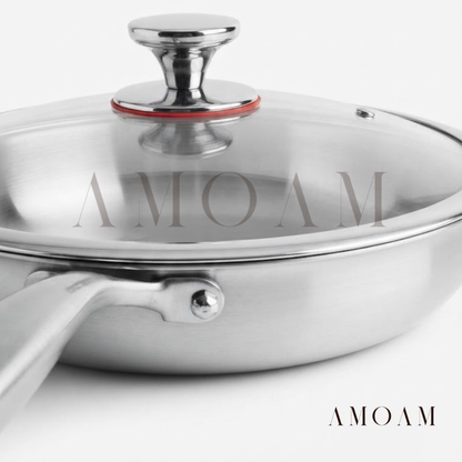ElaraGlow Multilayer Steel and Titanium Frying Pan | Oven Safe, Teflon & PTFE Free, Induction