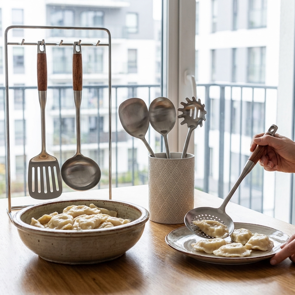 Culina Luxe | Stainless Steel Kitchen Utensil Set with Ergonomic Wooden Handles | Durable & Elegant Cooking Tools for Effortless Meal Prep 3