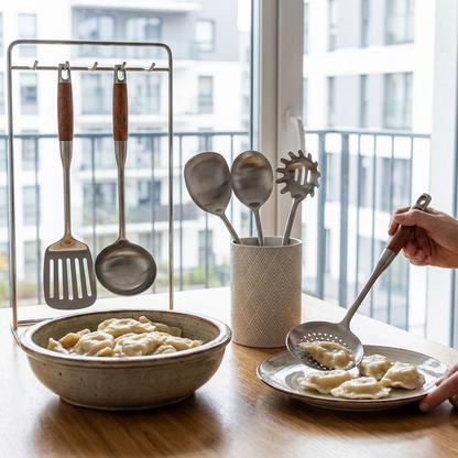 Culina Luxe | Stainless Steel Kitchen Utensil Set with Ergonomic Wooden Handles | Durable & Elegant Cooking Tools for Effortless Meal Prep 3