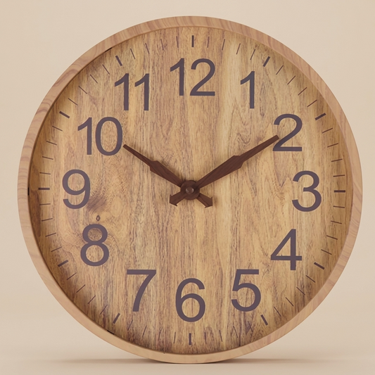 Modern Wall Clock | Wooden Dial with Large Digits for Easy Time Reading
