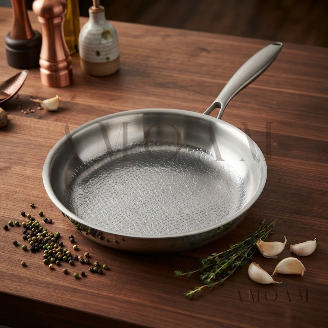 ElaraGlow Multilayer Steel and Titanium Frying Pan | Oven Safe, Teflon & PTFE Free, Induction