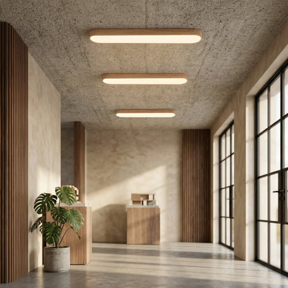 Aurelia | Sleek Minimalist Oak LED Flush Mount Ceiling Light Fixture 1