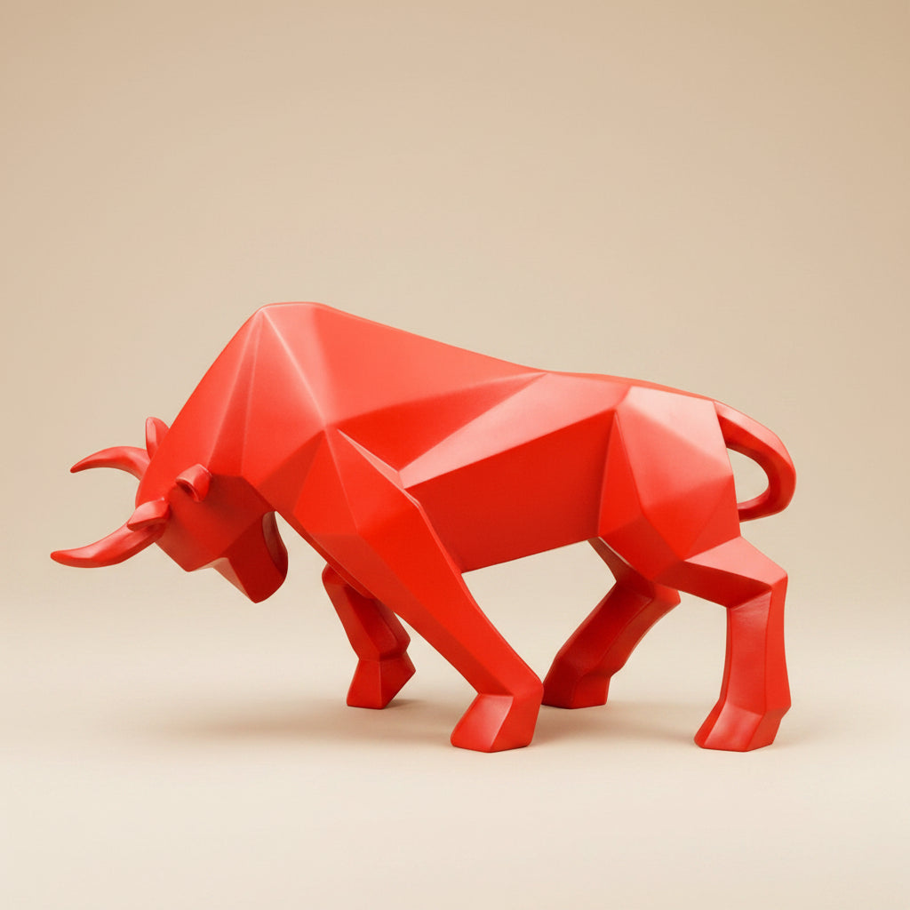 Bold Resin Sculpture | Nordic Bull Design with Modern Aesthetic | Striking Art Piece for Contemporary Decor 0
