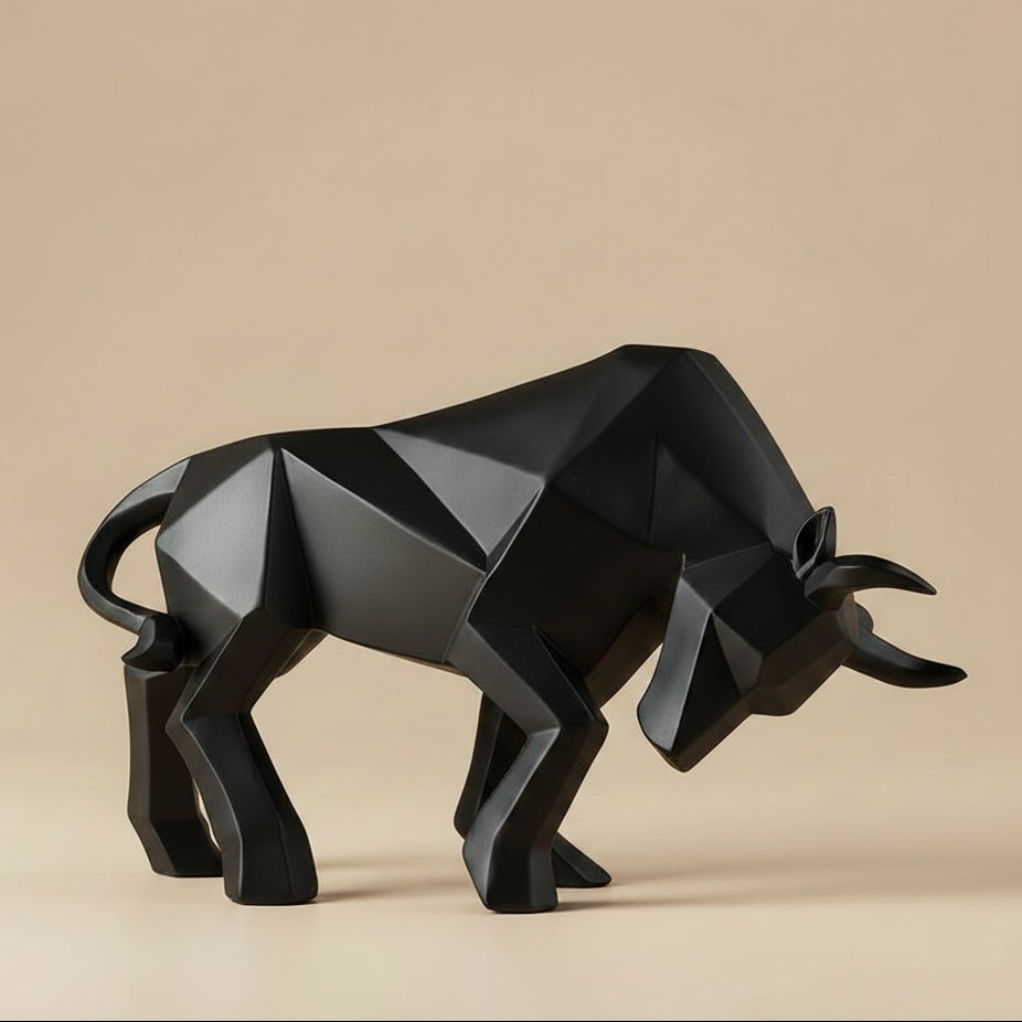 Bold Resin Sculpture | Nordic Bull Design with Modern Aesthetic | Striking Art Piece for Contemporary Decor 1