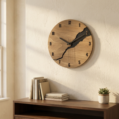 Rustic Charm | Minimalist Wall Clock with Timeless Design | Versatile Decor for Any Interior