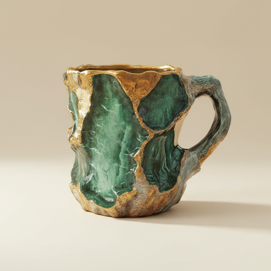 Elegant Crystal Coffee Mug with Unique Design | Durable Quartz for Enjoyable Mornings 0