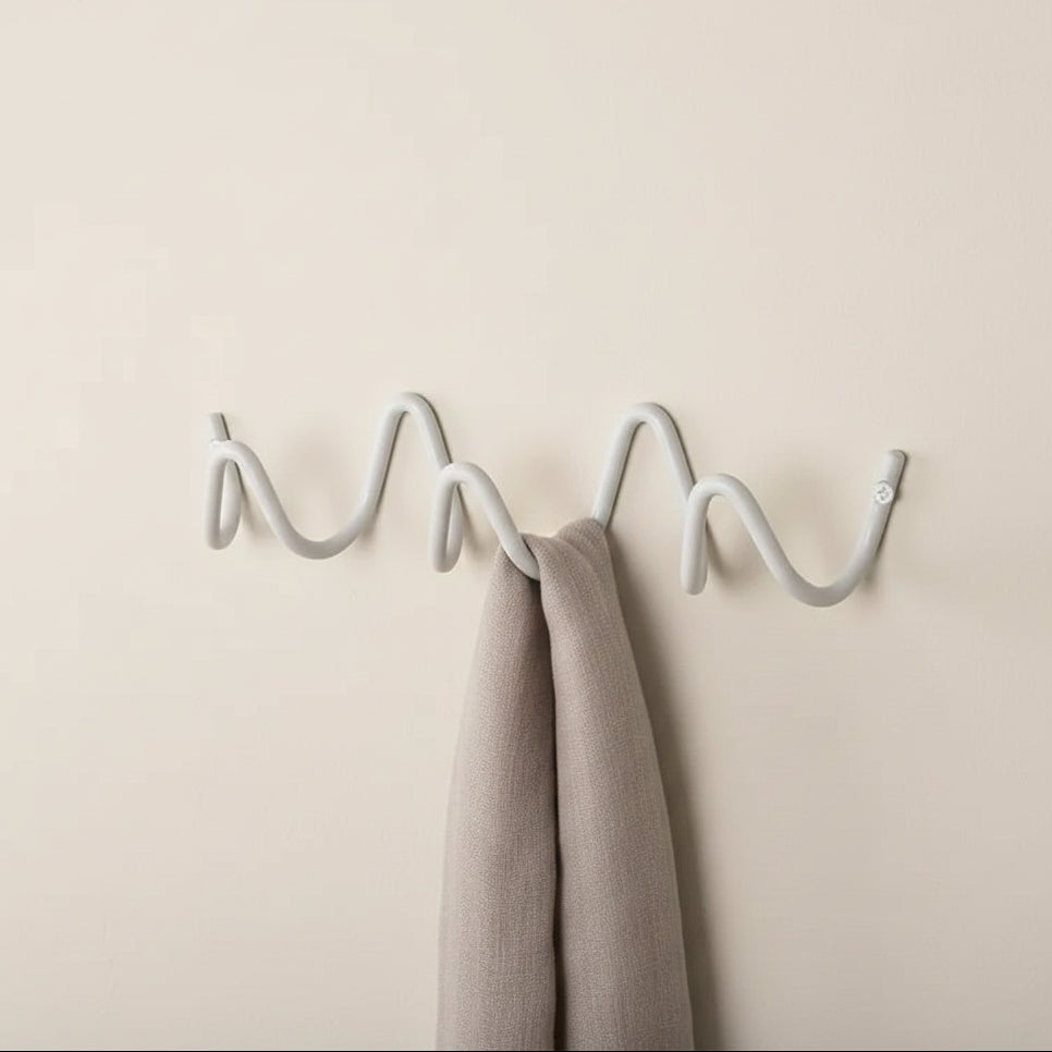 Elegant Home | Wrought Iron Wall Hook with Modern Wave Design | Stylish Coat Hanger for Functional Decor 13