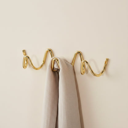 Elegant Home | Wrought Iron Wall Hook with Modern Wave Design | Stylish Coat Hanger for Functional Decor 16