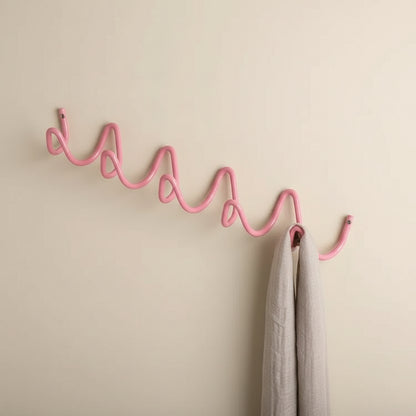 Elegant Home | Wrought Iron Wall Hook with Modern Wave Design | Stylish Coat Hanger for Functional Decor 17