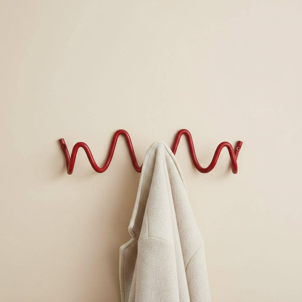 Elegant Home | Wrought Iron Wall Hook with Modern Wave Design | Stylish Coat Hanger for Functional Decor 18