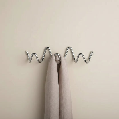 Elegant Home | Wrought Iron Wall Hook with Modern Wave Design | Stylish Coat Hanger for Functional Decor 19