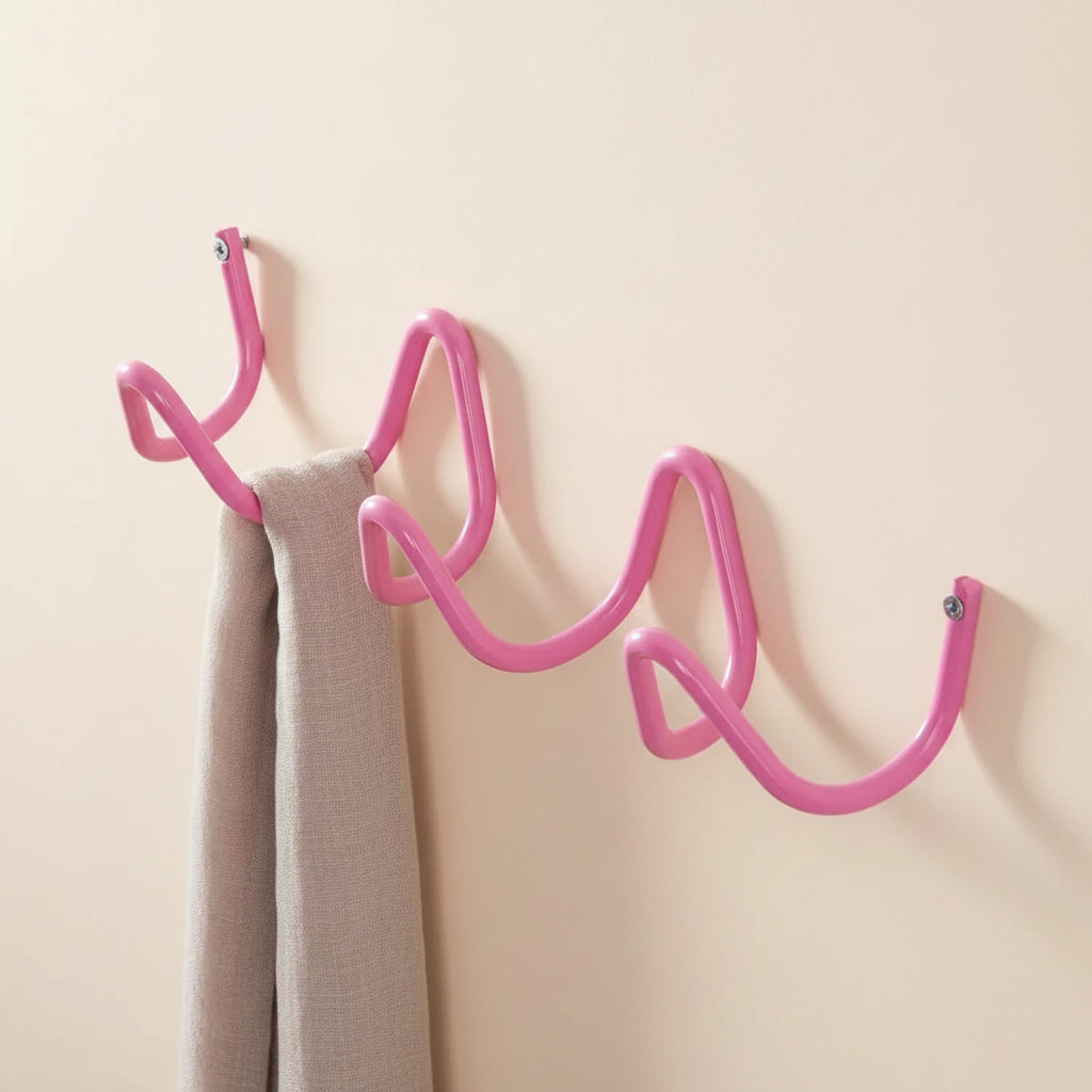 Elegant Home | Wrought Iron Wall Hook with Modern Wave Design | Stylish Coat Hanger for Functional Decor 21