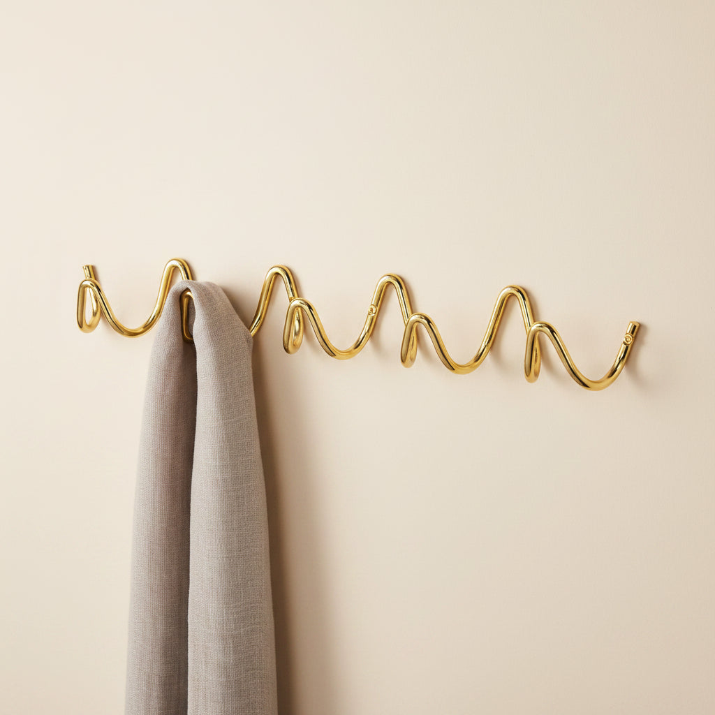 Elegant Home | Wrought Iron Wall Hook with Modern Wave Design | Stylish Coat Hanger for Functional Decor 22