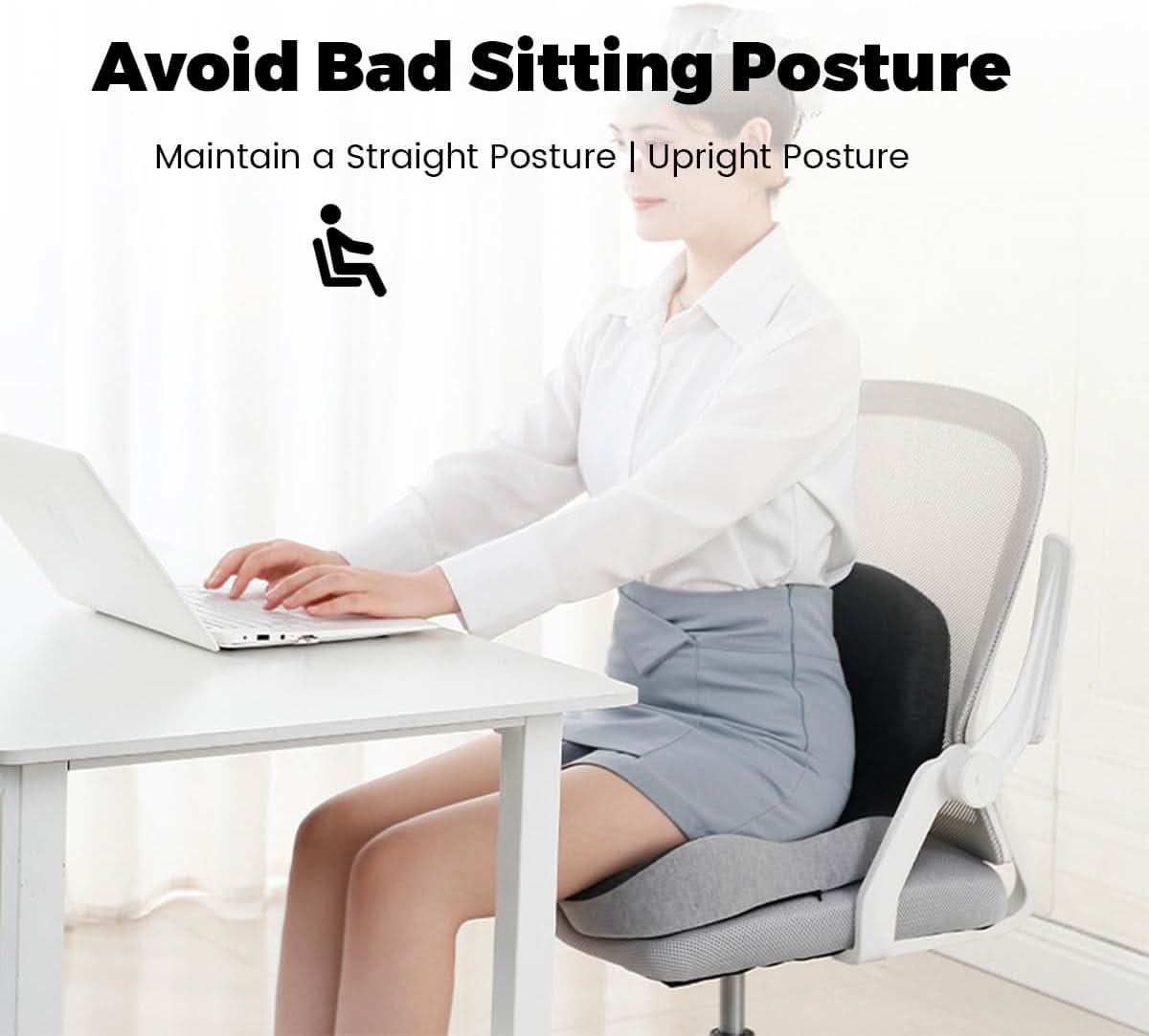 ErgoNest | High-Density Memory Foam Lumbar Support Cushion for Chair & Car