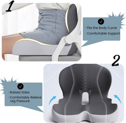 ErgoNest | High-Density Memory Foam Lumbar Support Cushion for Chair & Car