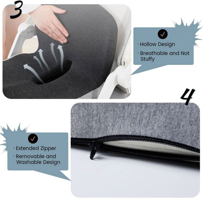 ErgoNest | High-Density Memory Foam Lumbar Support Cushion for Chair & Car