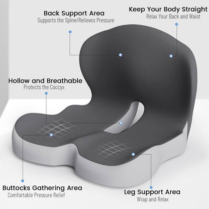 ErgoNest | High-Density Memory Foam Lumbar Support Cushion for Chair & Car
