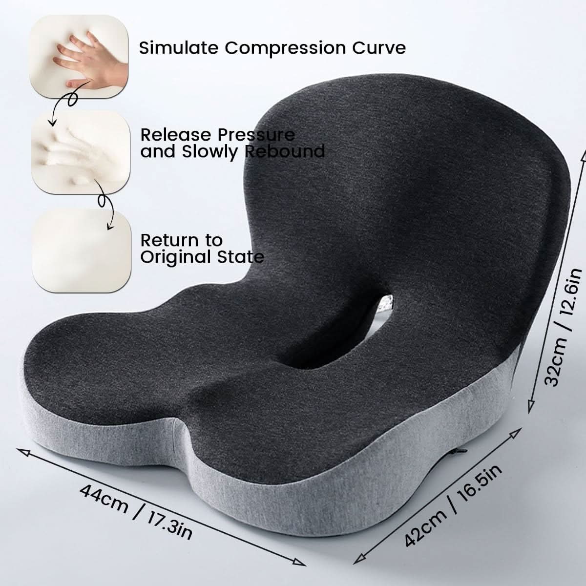 ErgoNest | High-Density Memory Foam Lumbar Support Cushion for Chair & Car