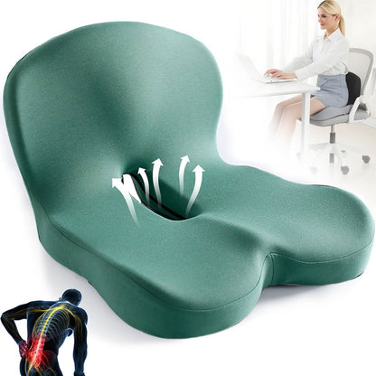 ErgoNest | High-Density Memory Foam Lumbar Support Cushion for Chair & Car