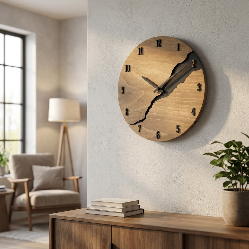 Rustic Charm | Minimalist Wall Clock with Timeless Design | Versatile Decor for Any Interior