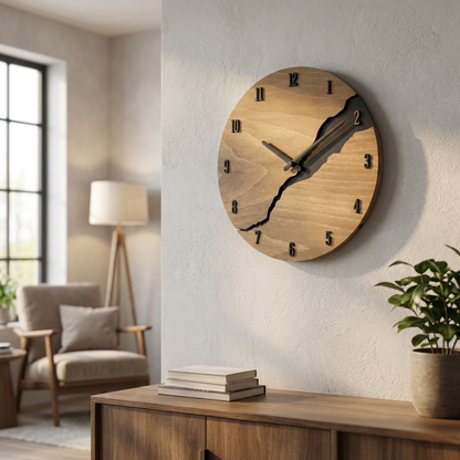 Rustic Charm | Minimalist Wall Clock with Timeless Design | Versatile Decor for Any Interior