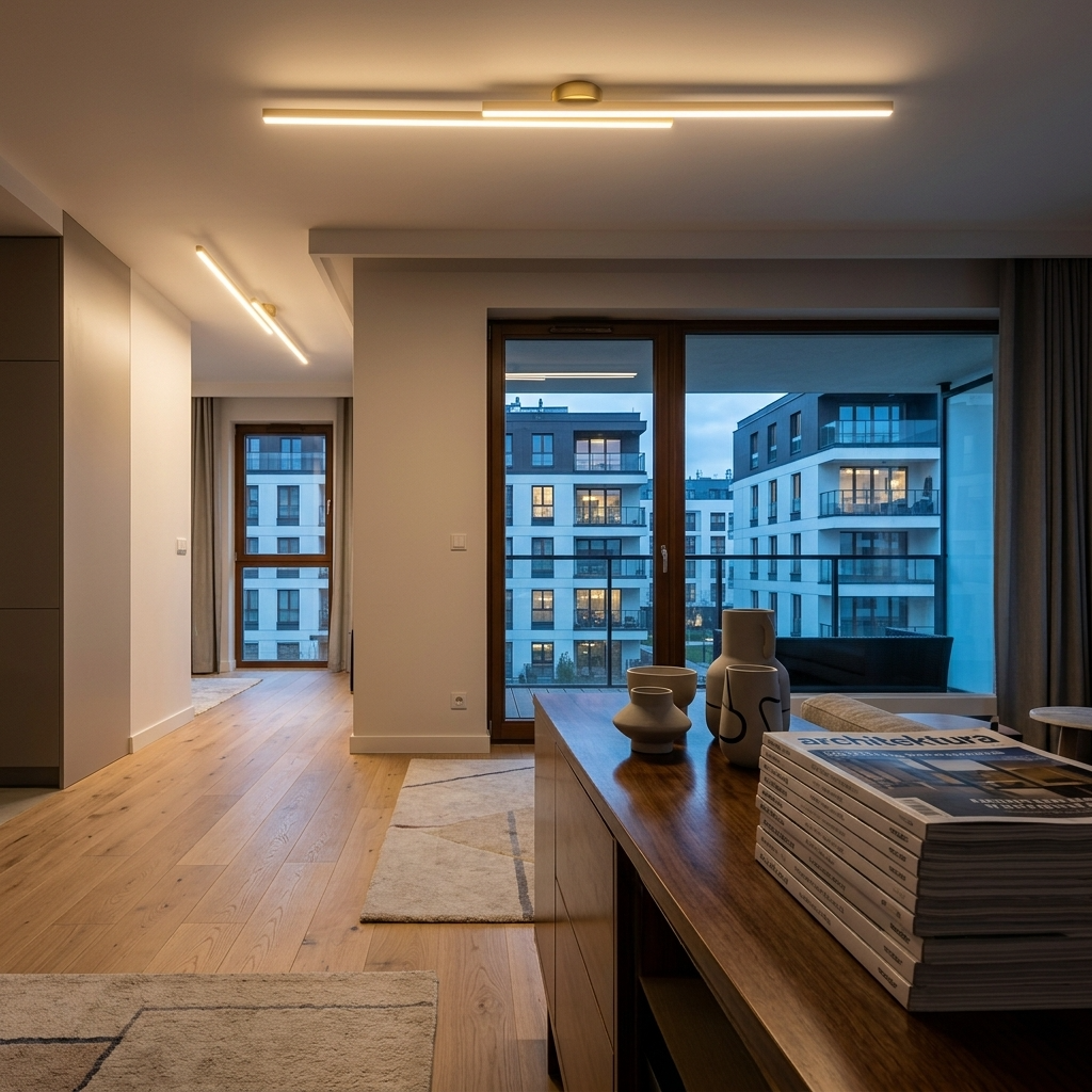 ElaraLight | Nowoczesna minimalistyczna aluminiowa liniowa oprawa sufitowa LED