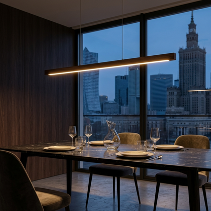 GindoWood | Elegancka skandynawska liniowa lampa wisząca z drewna