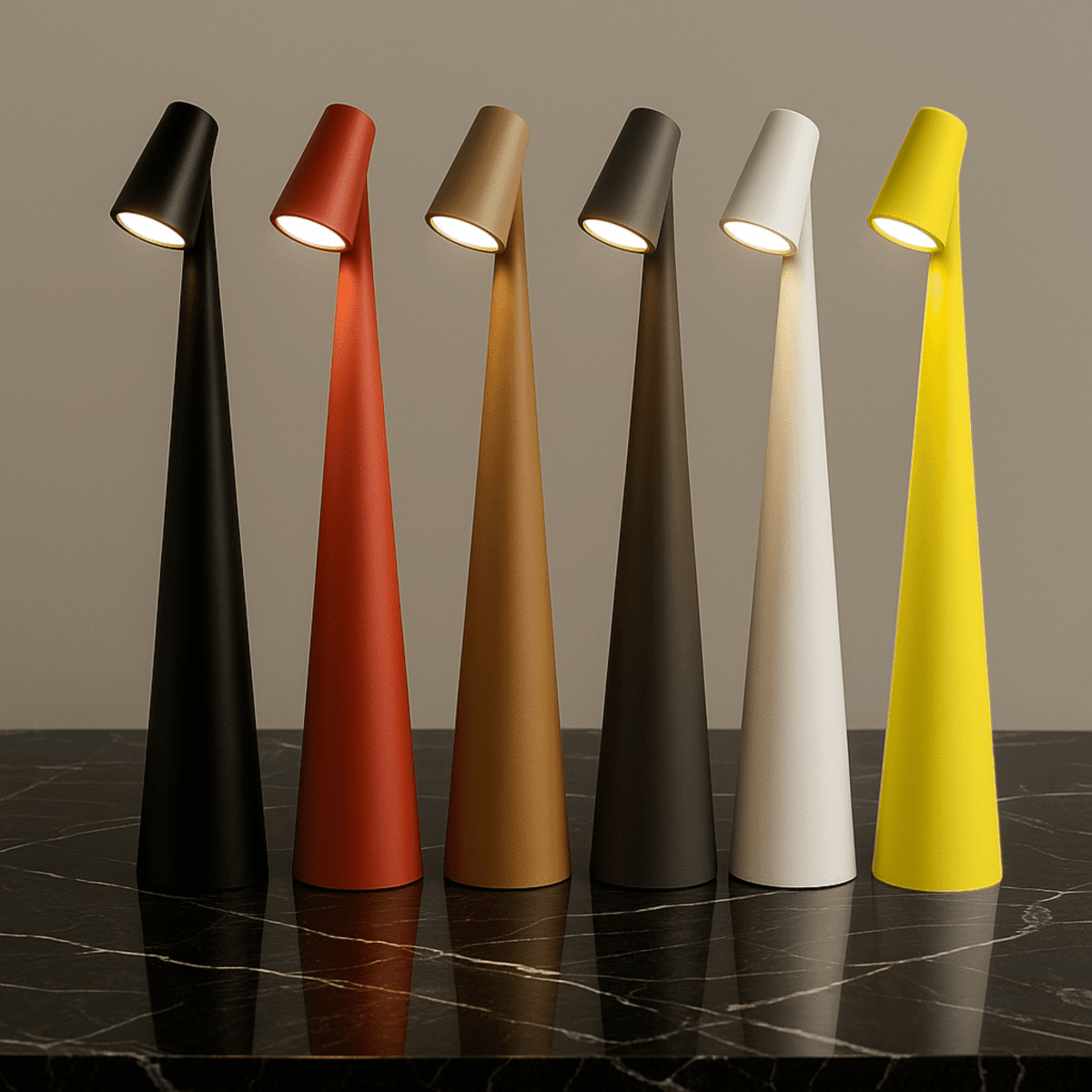 LumaArc | Rechargeable Dimmable Metal LED Table Lamp with USB-C Charging
