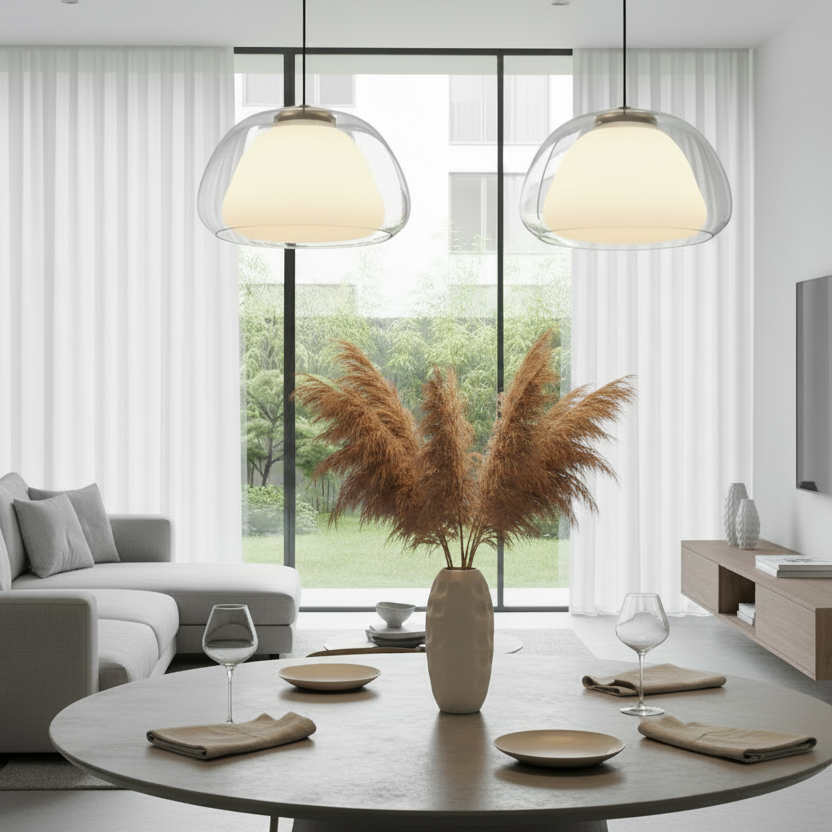 Luminara | Sleek Modern Glass Minimalist Pendant Light Fixture 4