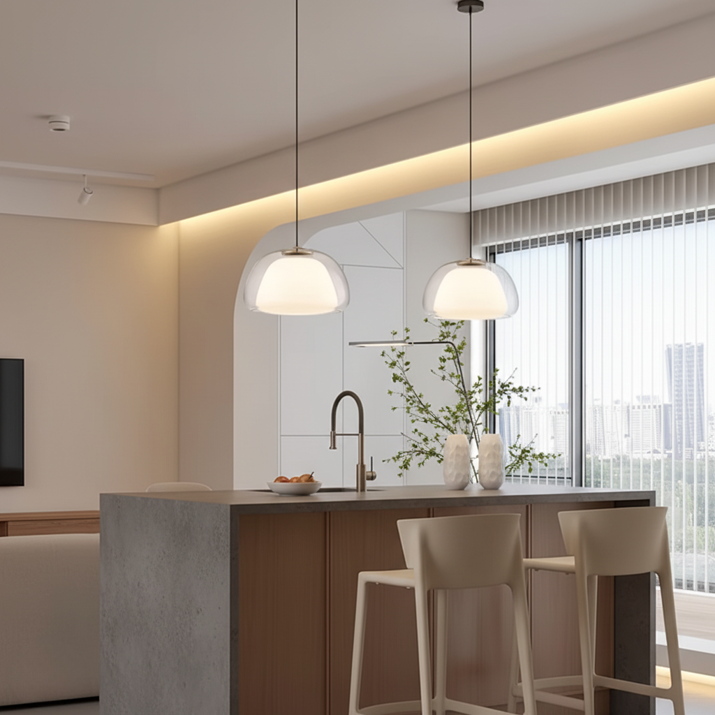 Luminara | Sleek Modern Glass Minimalist Pendant Light Fixture 6