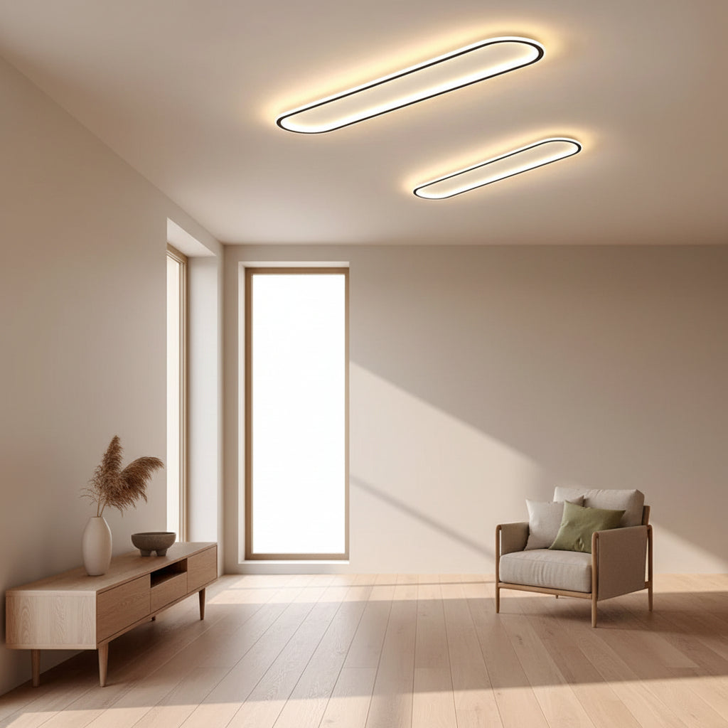 LumosAura | Sleek Modern Oblong LED Ceiling Light Fixture 4