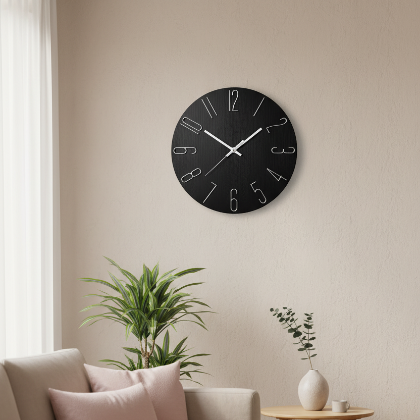 Minimalist Wall Clock | Quartz Design with Clear 30cm Dial | Stylish Timepiece for Modern Interiors 0