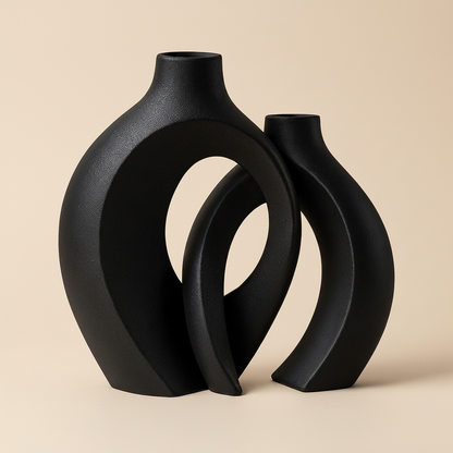 Modern Minimalist Vase Set | Decorative Ceramic Vases for Elegant Home Decor with Easy Maintenance 3