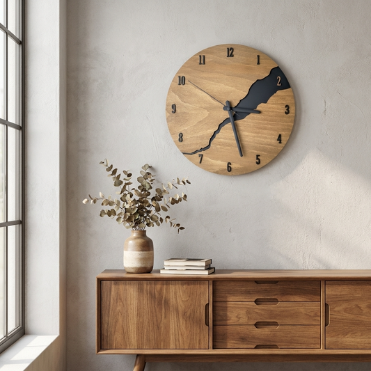 Rustic Charm | Minimalist Wall Clock with Timeless Design | Versatile Decor for Any Interior