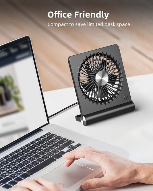 BreezeMini | Ultra-Quiet Compact USB Desk Fan with 3-Speed Airflow