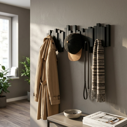 WalnutArt | Modern Minimalist Walnut Wood Piano Key Wall Coat Rack