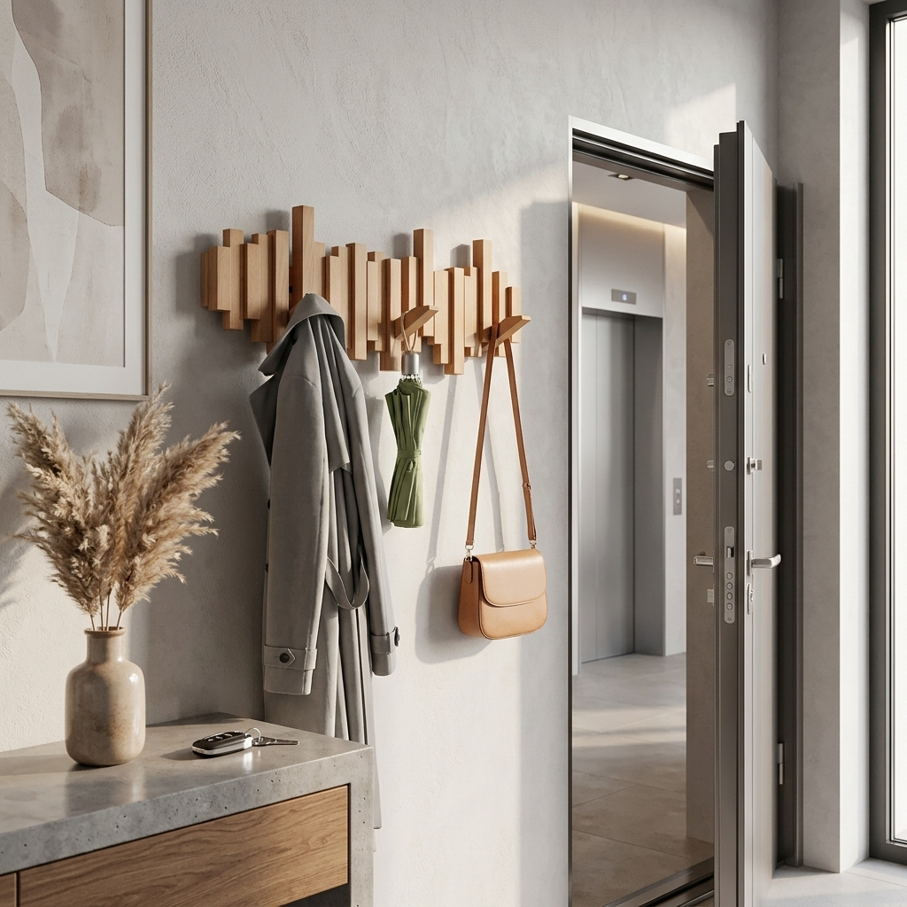 WalnutArt | Modern Minimalist Walnut Wood Piano Key Wall Coat Rack
