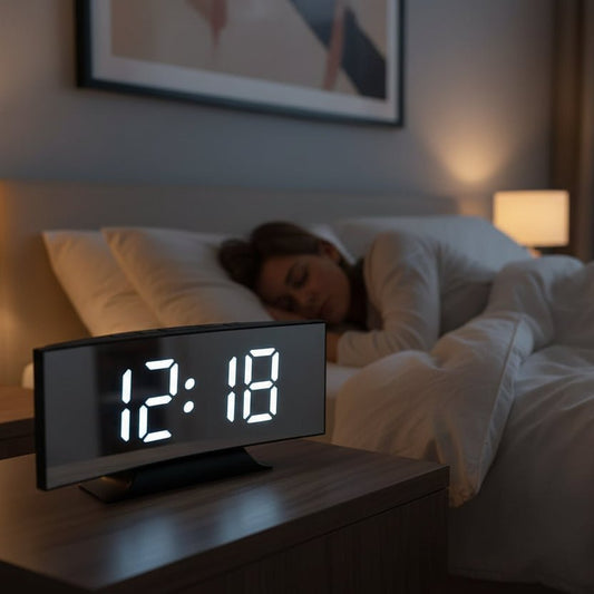 SilentLite | Modern Slim LED Digital Alarm Clock with Mirrored Display